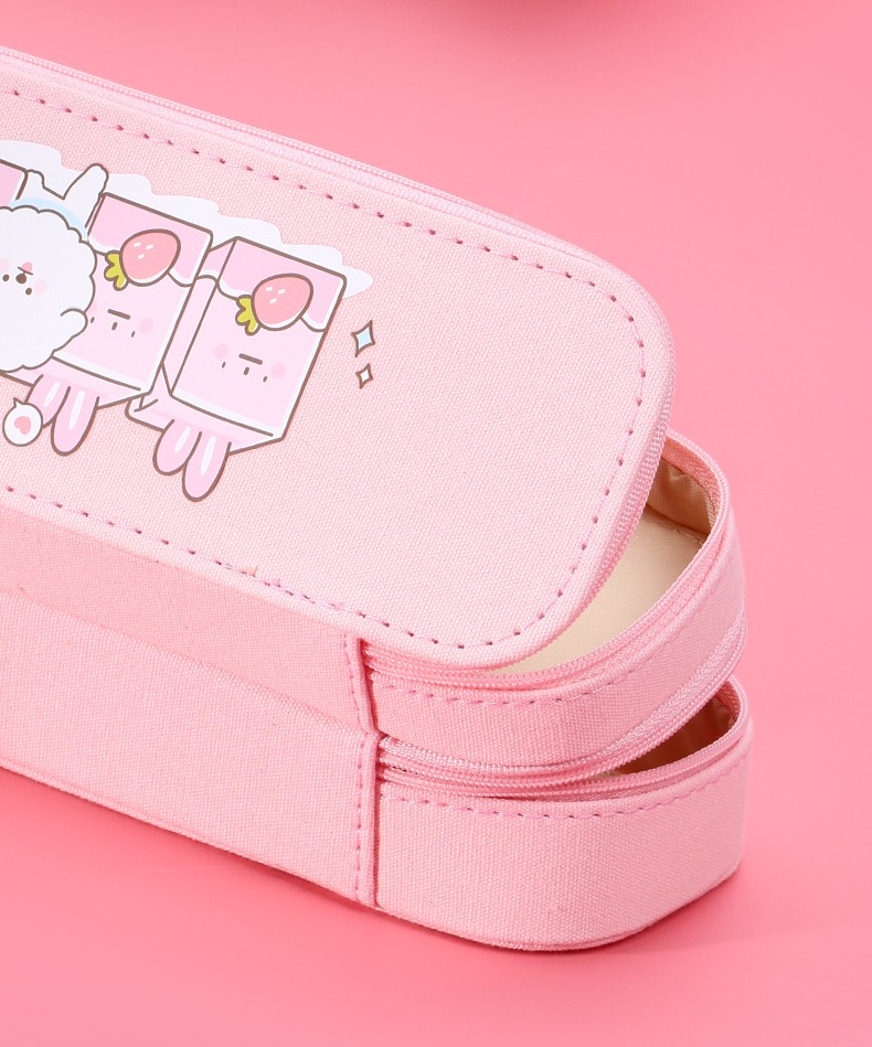 晨光双层笔袋小学生用创意卡通笔盒文具盒ins少女心网红铅笔盒小清新