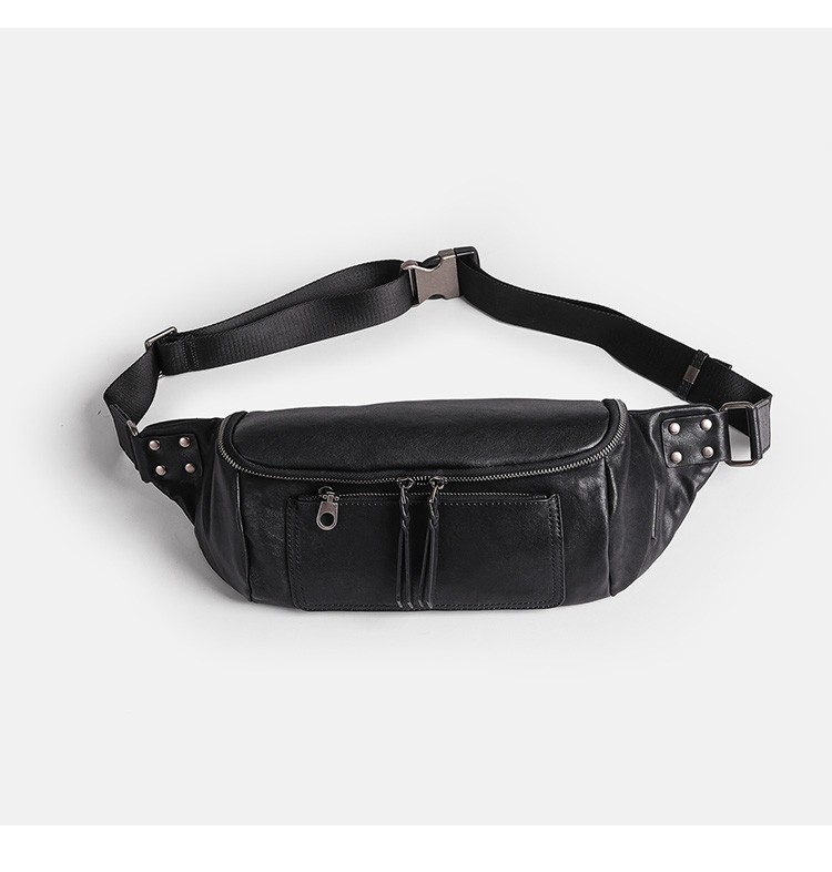 莱旅品牌真皮胸包男复古休闲腰包头层牛皮多功能背包日常出行简约男士