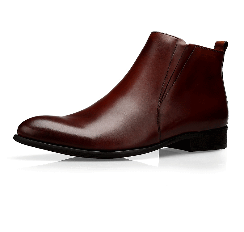 walker shop奥卡索切尔西靴男士商务休闲高帮皮鞋英伦尖头皮靴牛皮男