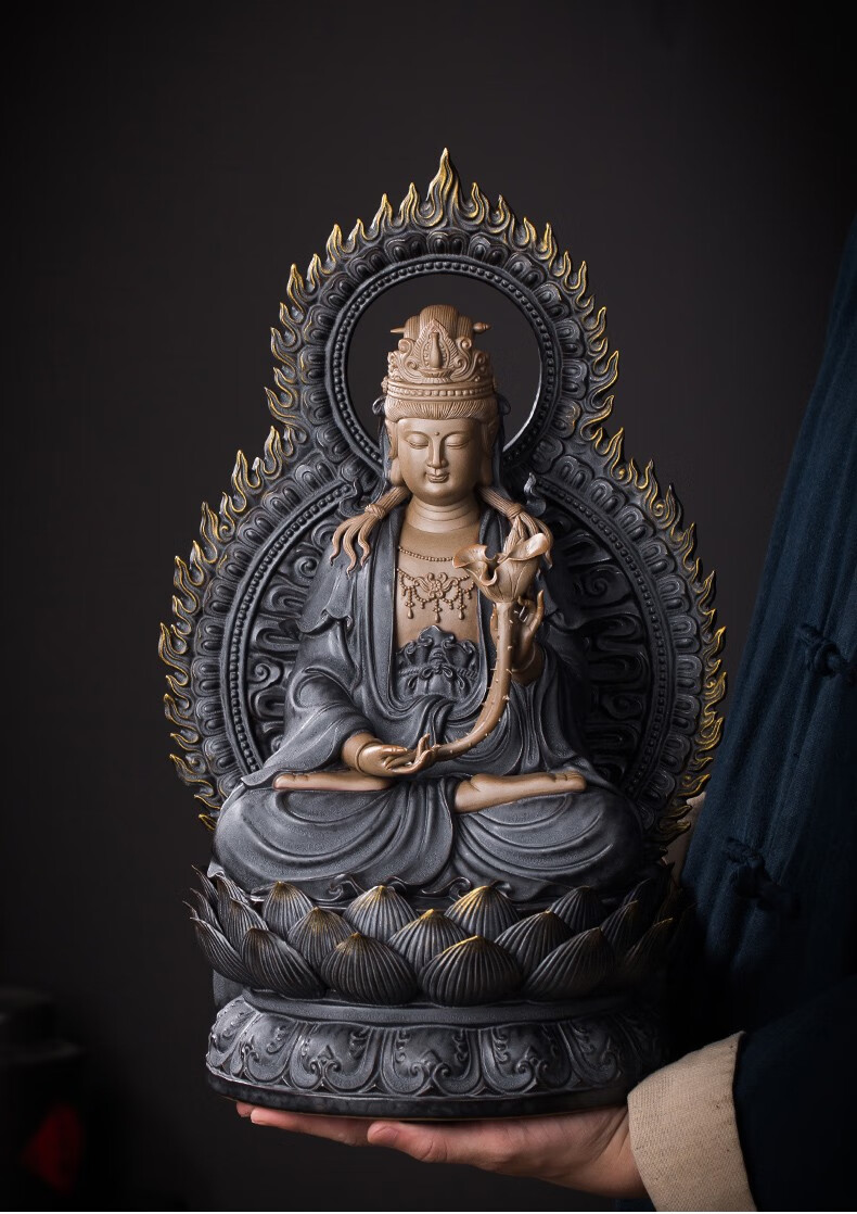 佛像家居供奉十二生肖守护神属马本命佛大势至菩萨 大势至菩萨-黑色