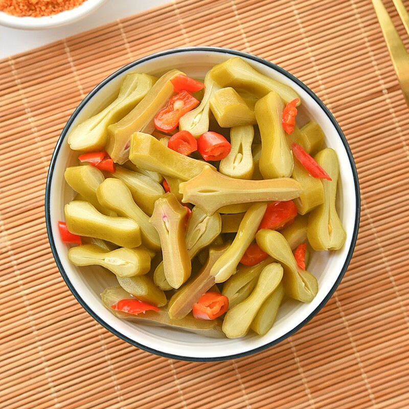 酸腌菜腌制刀豆角玉林广西酸野酸料咸菜泡菜 酸辣刀豆528g*2瓶【图片
