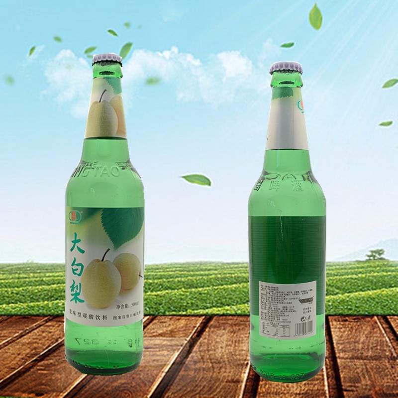 旺旺旺仔大白梨东北老式哈尔滨大白梨碳酸汽水玻璃瓶 大白梨500ml/瓶*