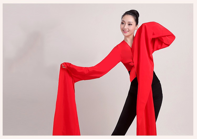 水袖上衣女古典舞蹈服装儿童袖子藏族练功服甩袖演出服惊鸿舞 单臂纯