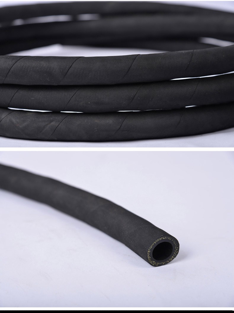夹布橡胶管软管耐高温高压耐油耐热黑色胶管123寸水管46分蒸汽管三胶