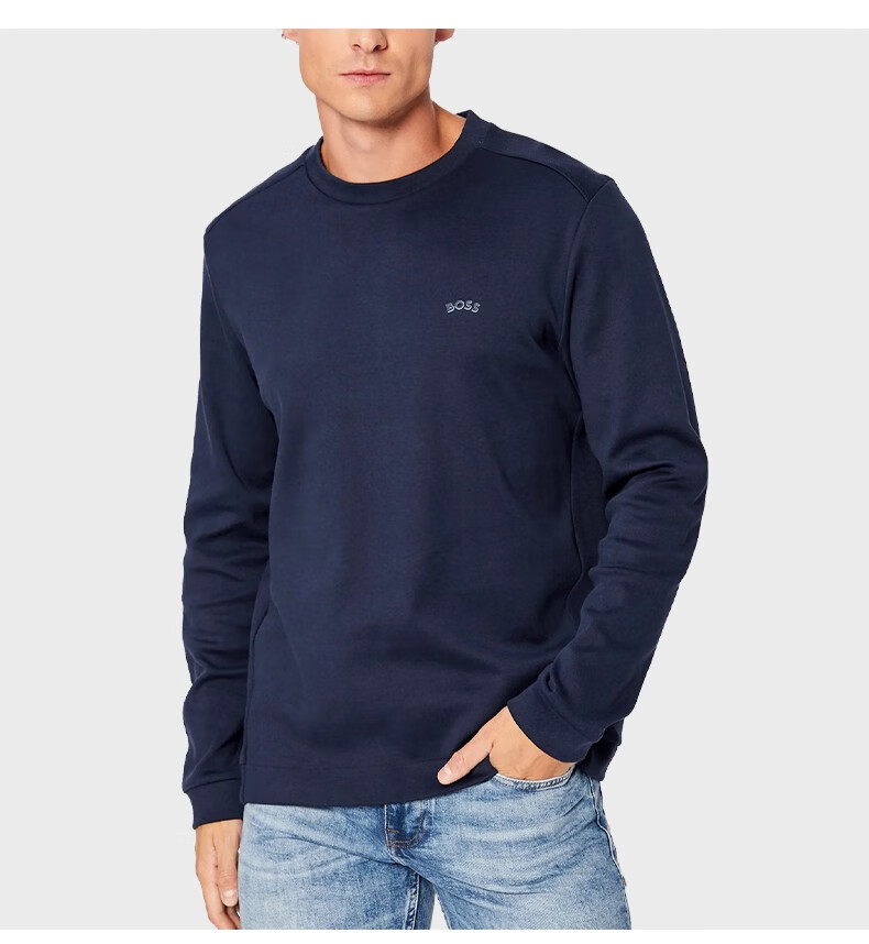 boss) hugo boss雨果博斯奢侈品男装男士秋冬棉质圆领长袖卫衣运动衫