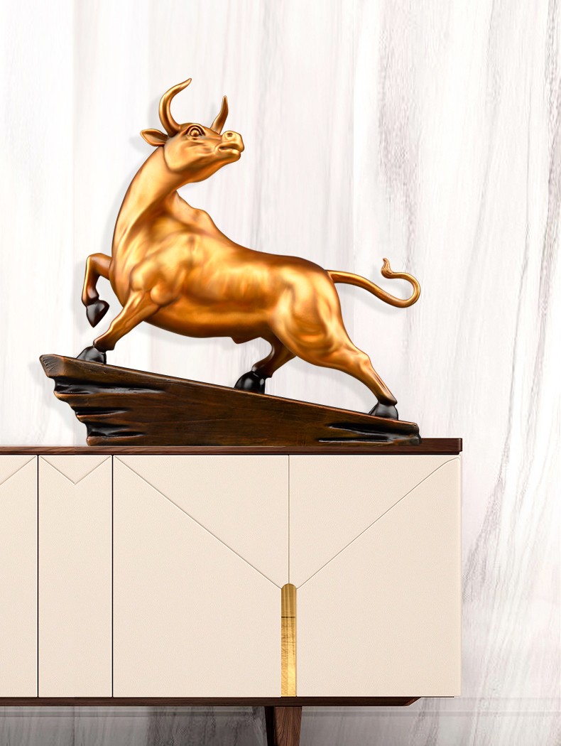 明班纯铜工艺品牛转乾坤摆件客厅牛办公桌摆设抬头的牛送礼刻字送上司