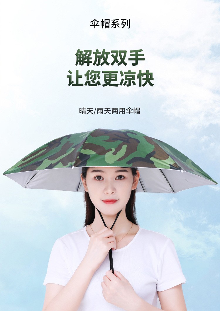 梦多福 头伞帽 钓鱼伞帽头戴伞大号折叠钓鱼伞防晒防雨防风晴雨遮阳伞