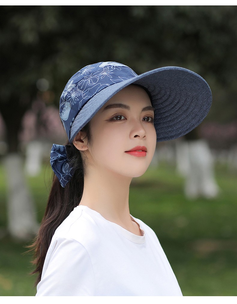 红蜻蜓 帽子女夏遮阳凉帽防紫外线太阳帽大沿时尚空顶帽防晒骑车遮阳