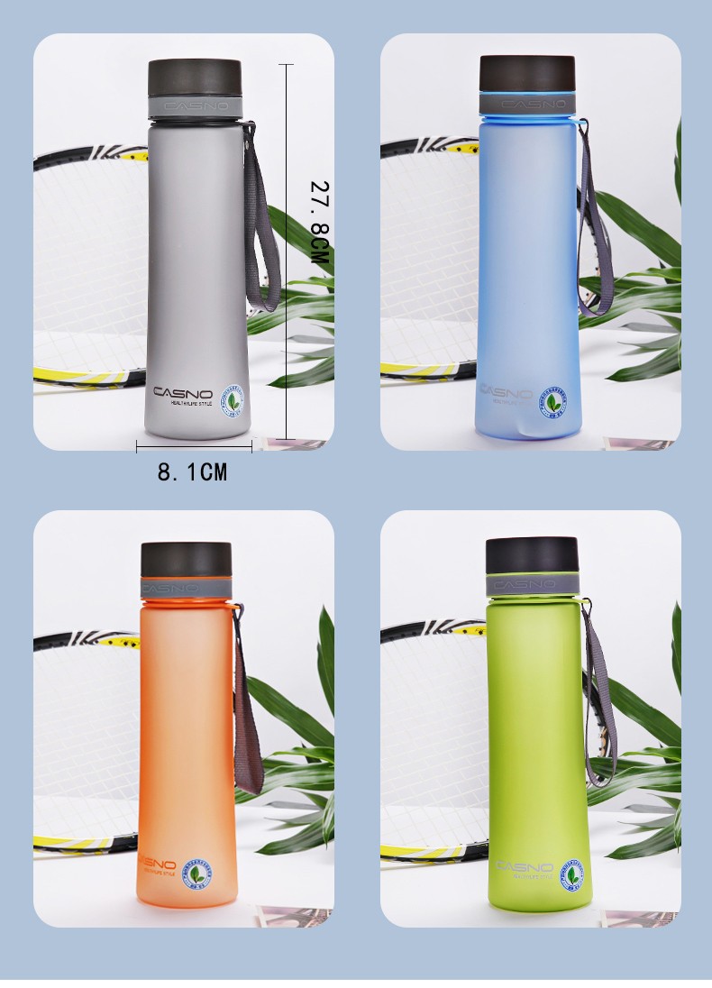 卡西诺大容量水杯塑料大码太空杯便携户外运动大杯子1000ml蓝色磨砂