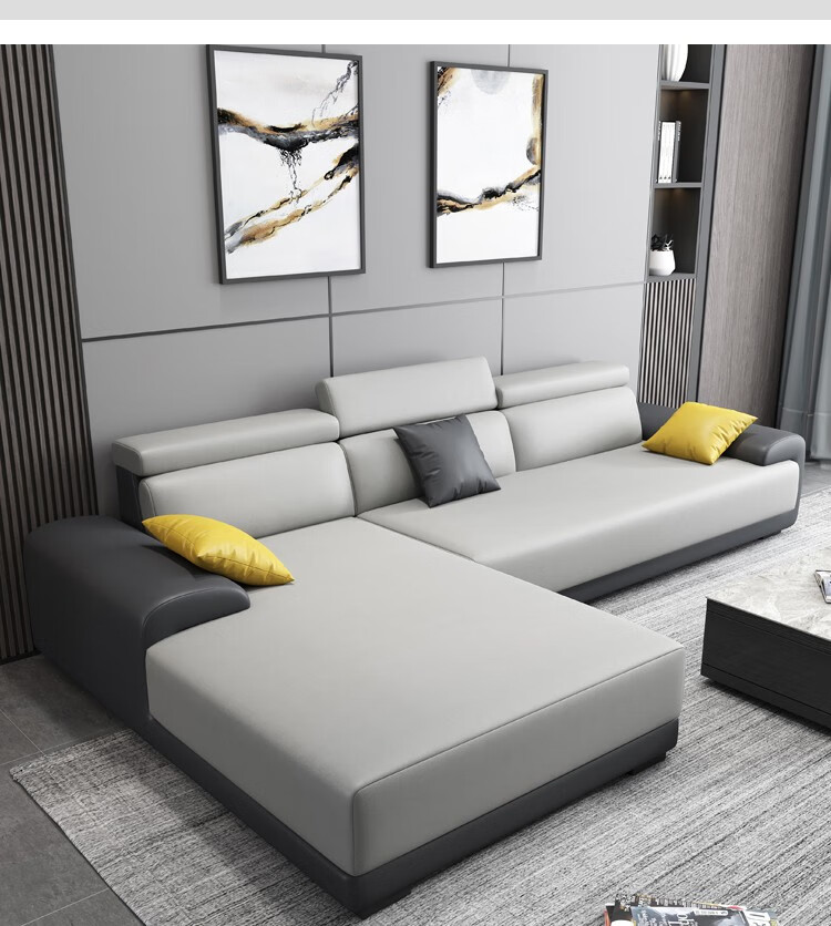 爱唯琪简约现代免洗纳米科技布沙发客厅北欧大小户型乳胶布艺沙发 双