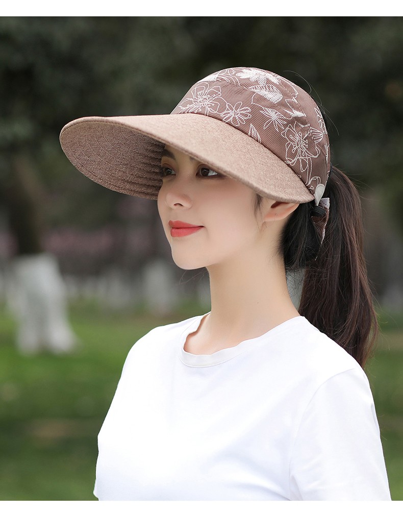 帽子女夏遮阳凉帽防紫外线太阳帽大沿时尚空顶帽防晒骑车遮阳帽 款式