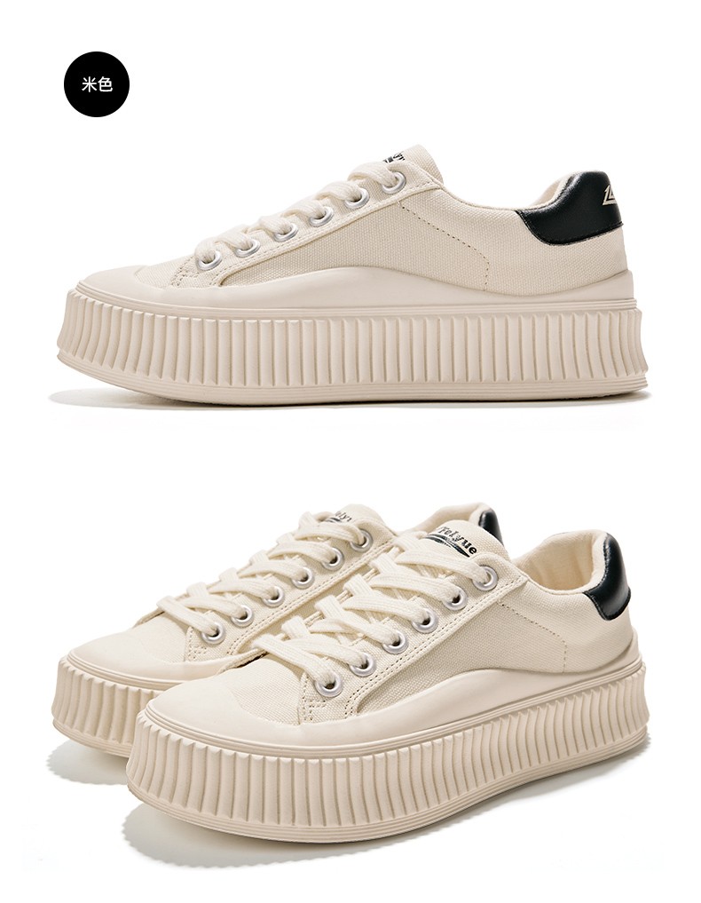 feiyue飞跃官方旗舰帆布鞋女秋季新款ins潮厚底低帮百搭休闲鞋灰色35