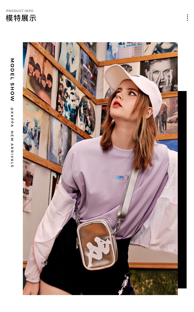 kappa卡帕短袖女落肩运动短袖休闲t恤夏季半袖k0b42td72d漂白001m