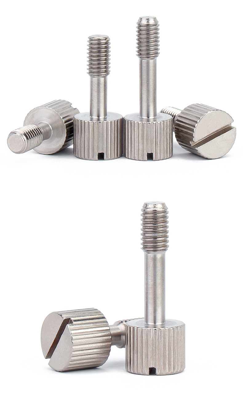 中吉万兴 m3m4m5m6 304一字槽小头手拧螺丝 圆形滚花不锈钢防松不脱出