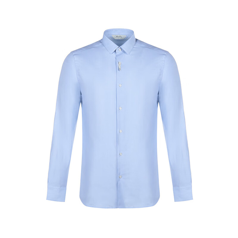 杰尼亚 z zegna 男士棉/莱赛尔纤维长袖衬衫 905078 zcss1 浅蓝色 42