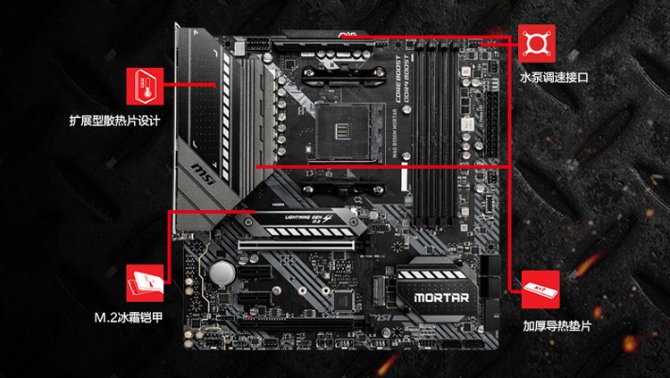 微星msib550m迫击炮搭amd锐龙r55600x5800xcpu主板套装b550maproamd