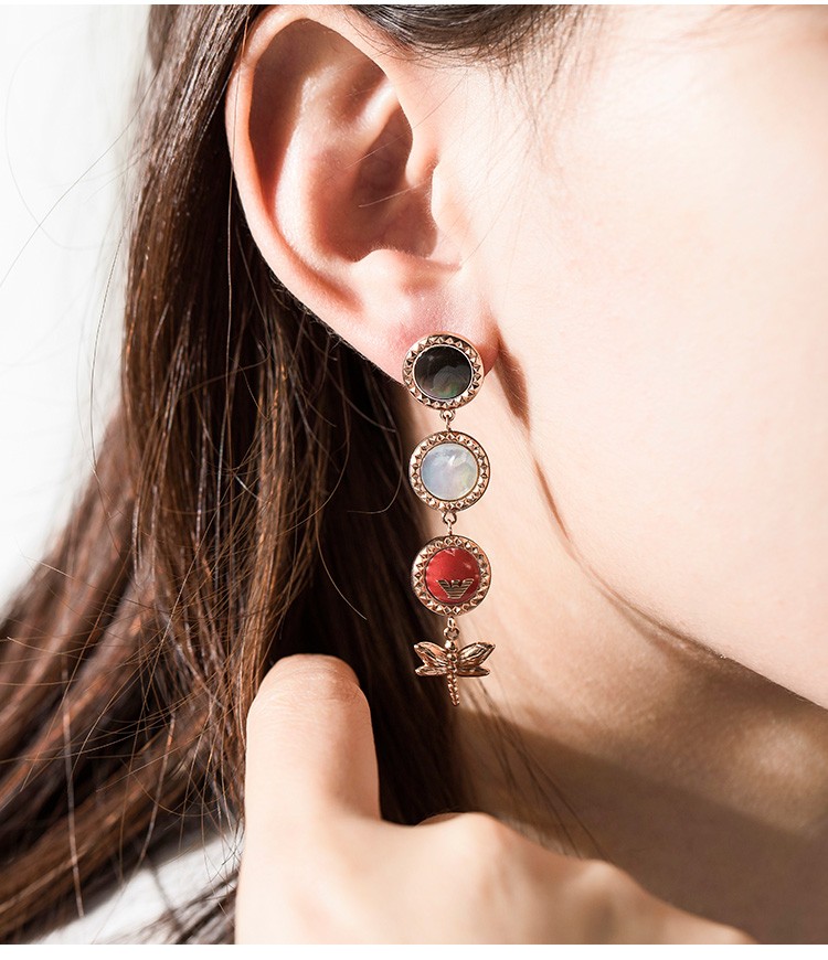 阿玛尼emporioarmani耳钉女士耳环奢侈品时尚饰品首饰耳坠925镶钻绣球