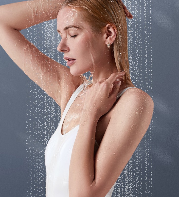 九牧圆形大顶喷液态硅胶仿生雨淋快速除垢淋浴花洒配件229mm款g160021