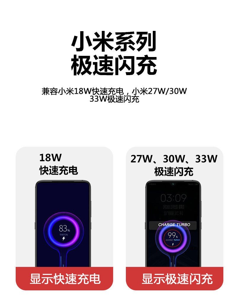 果咖士红米k40充电器头33w疾速闪充小米k30至尊纪念版note910xpro快充