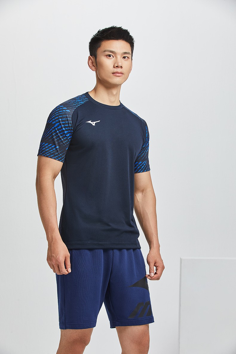 美津浓(mizuno)男圆领舒适短袖t恤纯色休闲运动football 09/黑色 m