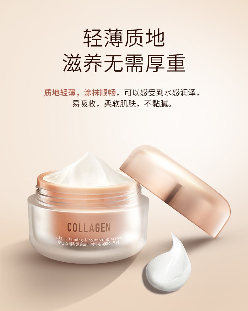 【屈臣氏】骨胶原致臻紧致乳液/面霜 面部护肤 滋养面霜45克