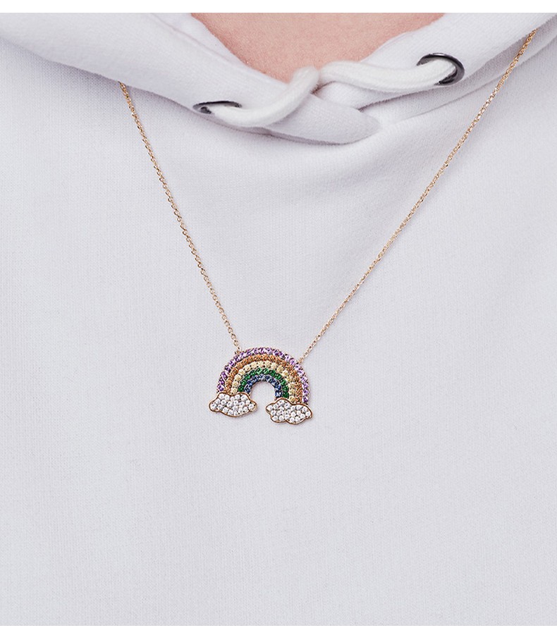 apm monaco【国际买手代购】彩虹银项链尊享免息锁骨链时尚饰品 链