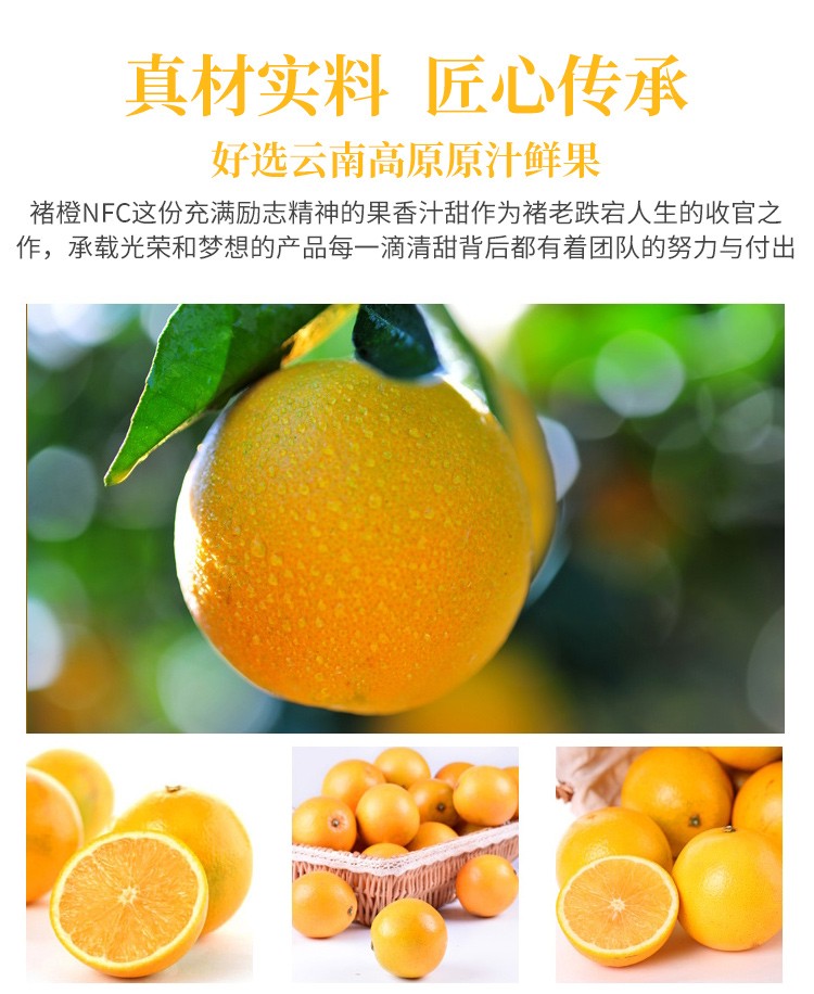 云南褚橙nfc橙汁鲜榨果汁春节年货饮品实建褚橙早餐果蔬汁整箱nfc橙汁
