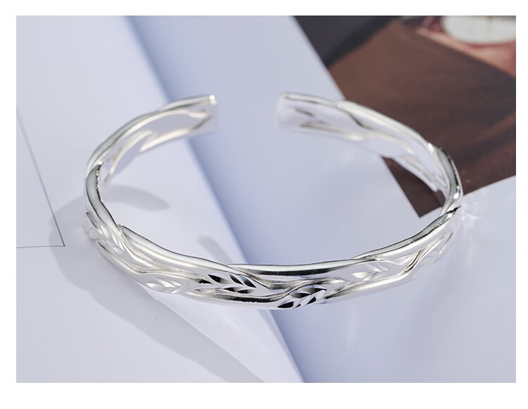 连理枝银手镯 玫瑰花证书【图片 价格 品牌 报价】-京东