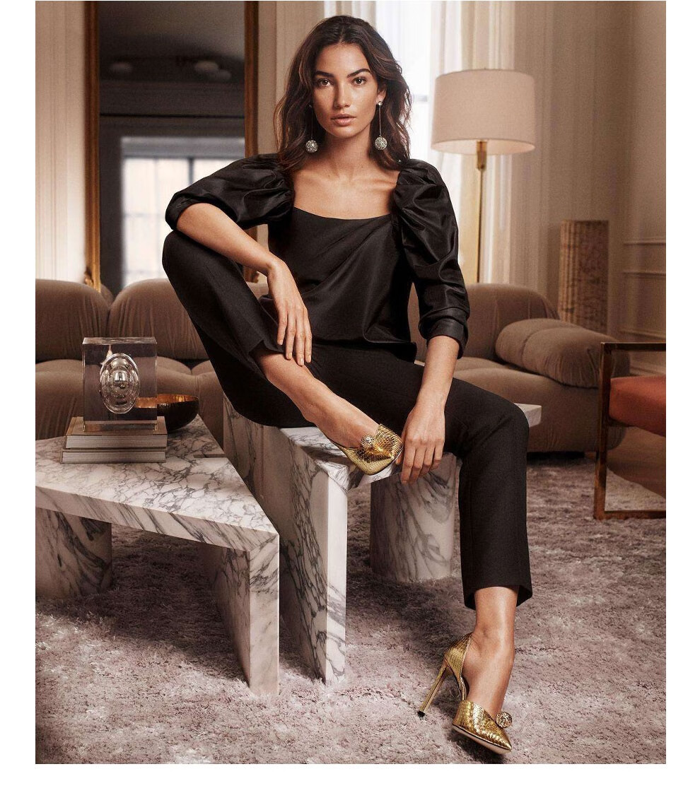 七夕礼物jimmychoo周仰杰女士尖头平底鞋saresaflatucb黑色355