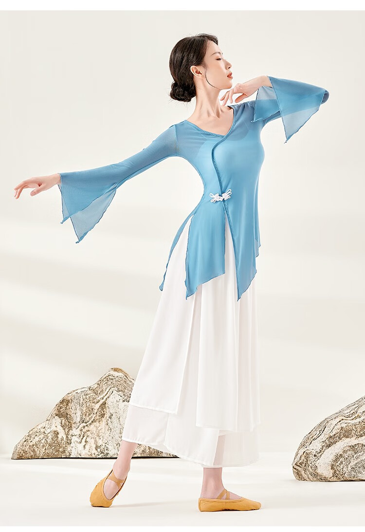 索帕菲supafe古典舞练功服中国舞蹈纱衣女夏季上衣形体飘逸网纱跳舞