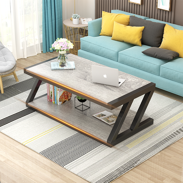 yq茶几简约现代客厅小户型创意钢架玻璃茶几简易钢架板材茶几桌子阳台