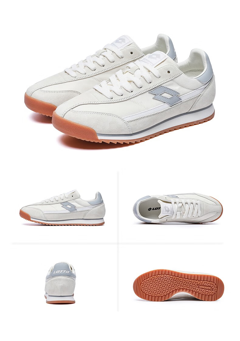 乐途(lotto)运动鞋男2022秋冬季新款真皮轻便减震男子百搭透气阿甘