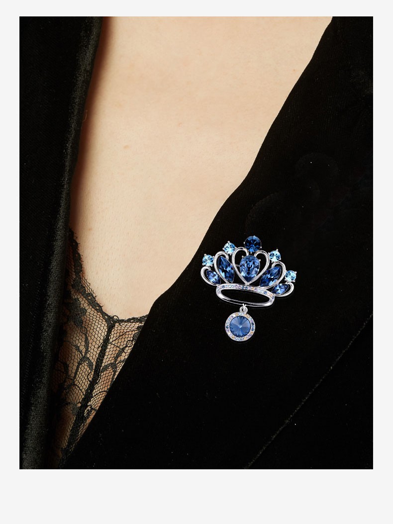 纪诗哲皇冠高档胸针女奢华胸花宴会气质送女友老婆情人节生日礼物紫色