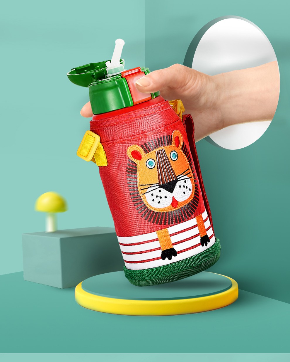 tiger虎牌保温冷杯儿童水杯吸管杯mmlc06c630ml小狮子el