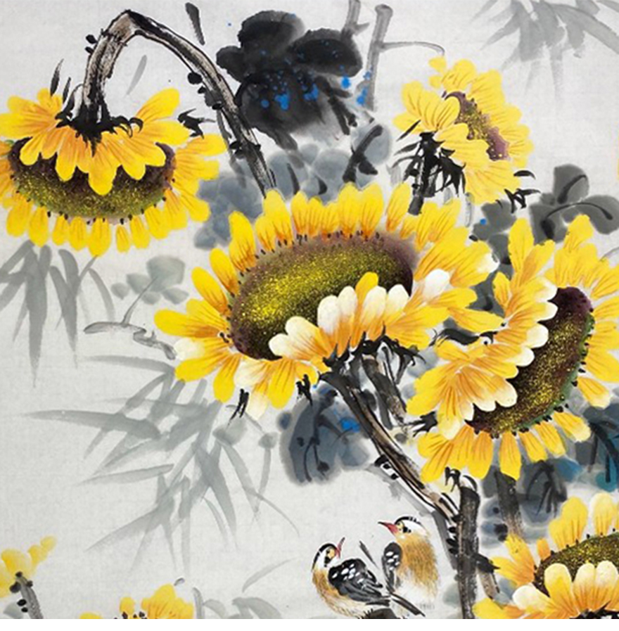 向日葵韦仲传四尺斗方68x68cm