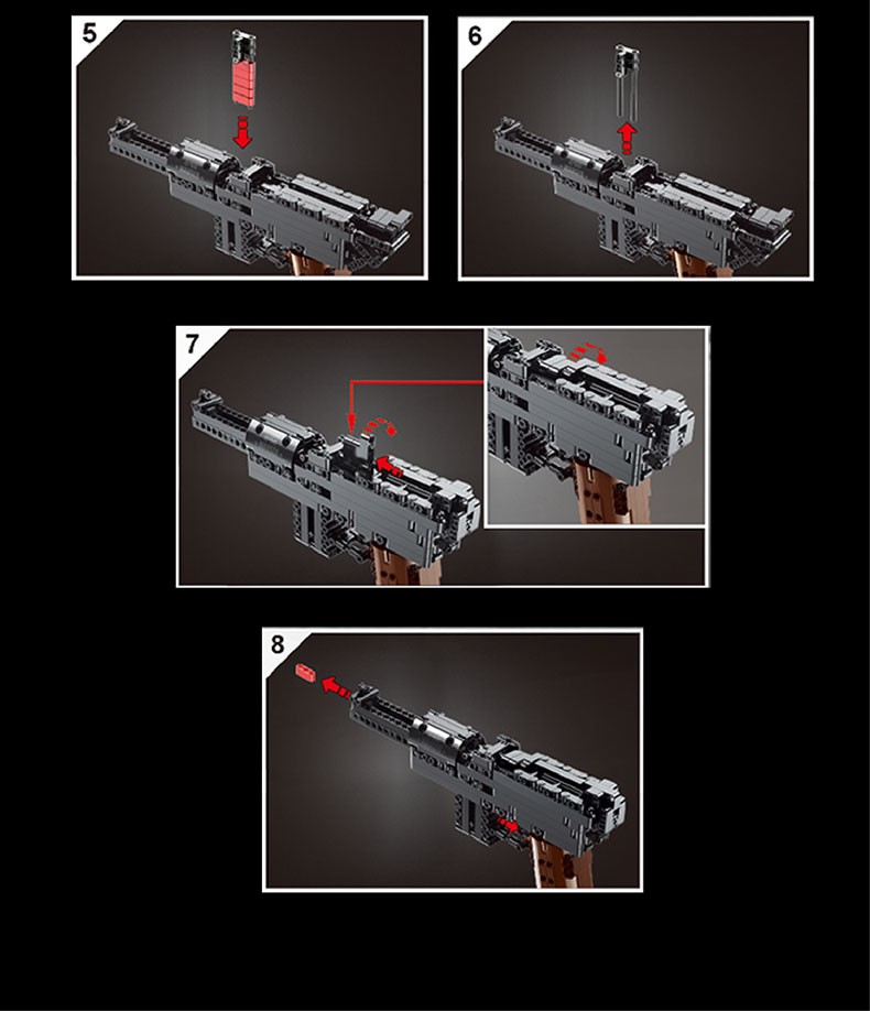 宇星模王拼装积木枪军事手枪98k绝地求生吃鸡积木枪可发射对战男孩