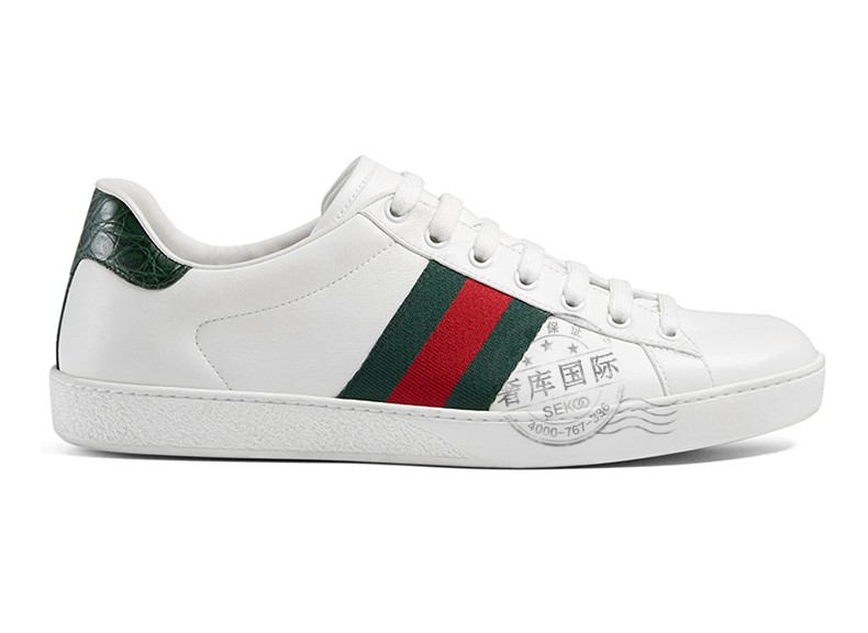gucci 古驰男鞋 男士ace系列小牛皮休闲小白鞋平底运动鞋白色386750 a