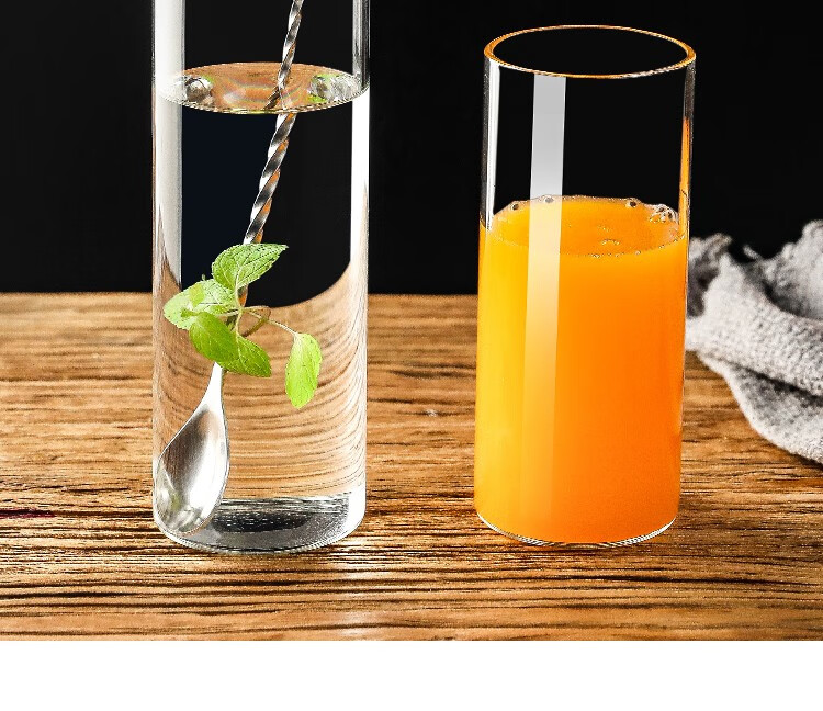 日式直身柯林杯鸡尾酒杯海波杯长岛冰茶玻璃杯酒吧细高长饮果汁杯矮款