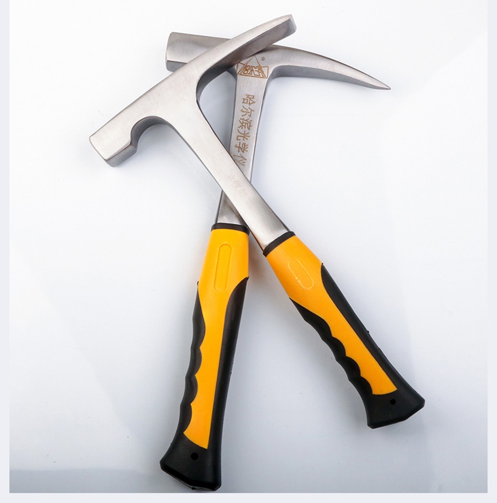 哈尔滨平扁头地质锤碳钢地质勘探鸭嘴榔头地采矿一体专业地质工具哈光