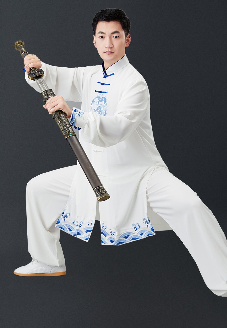 服女飘逸武术表演服春夏高端太极拳练功服男训练服装武印象新款白色s