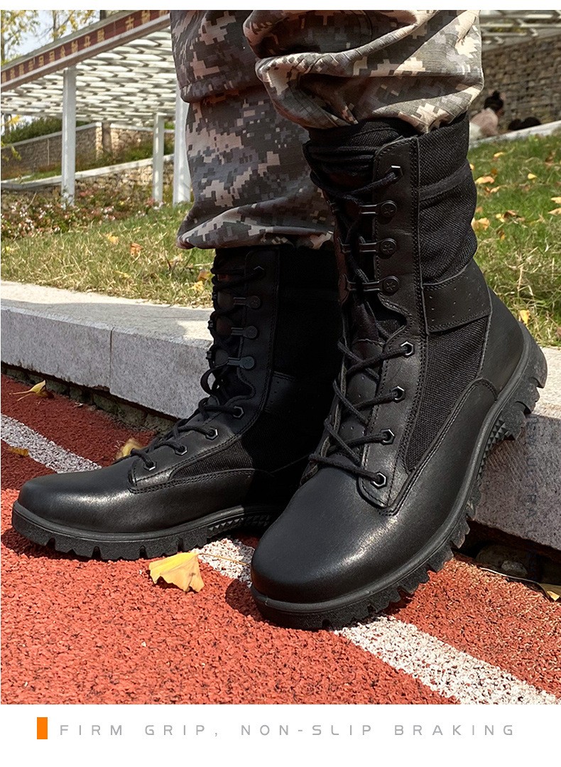 欲战新式作战靴男超轻缓震陆战靴高帮黑色作训鞋防滑耐磨战术军训靴