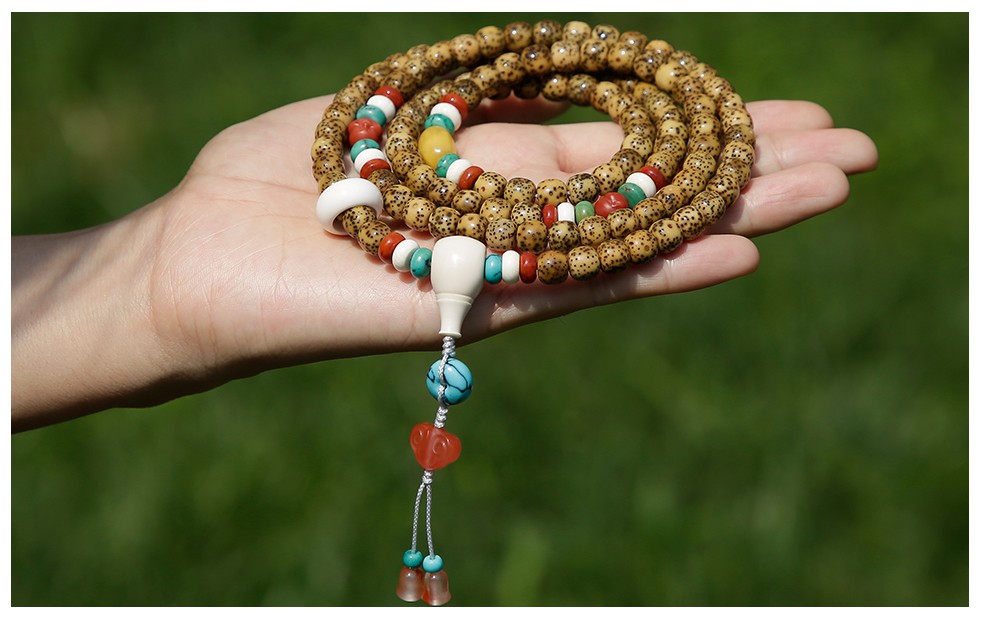 绿侬猛犸象牙榫卯三通佛头佛塔108佛珠星月菩提椰蒂文玩手串diy配件约