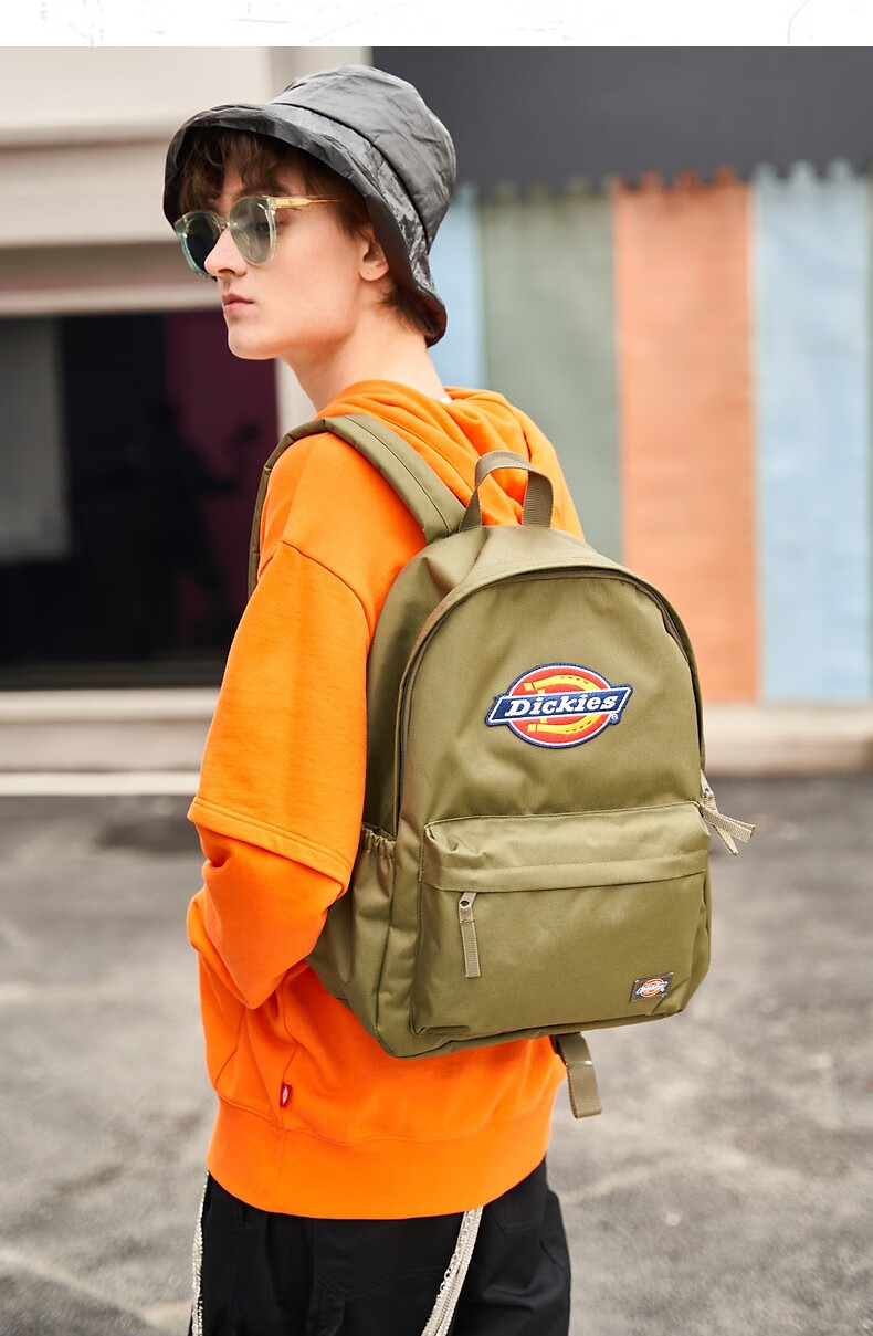 dickies双肩包logo贴布绣花多色男女同款休闲无忧搭双肩包dk008935浅