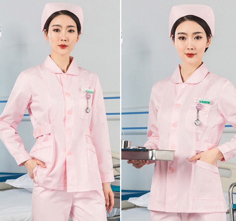 宁爵ningjue护士服夏季短袖薄款长袖女两件套分体套装蓝色短款医护