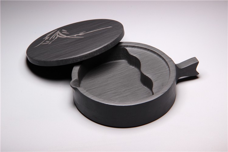 木之盛砚台多功能墨池墨海砚台带盖鱼形实用文房四宝学生砚天然原石