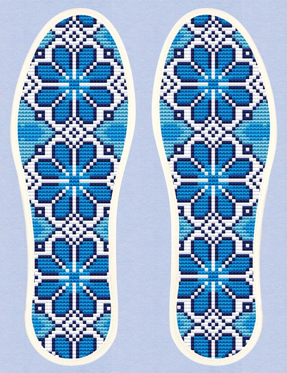 绣魁2021年新款十字绣鞋垫单股线绣男女通用防臭透气鞋垫精准印花满绣