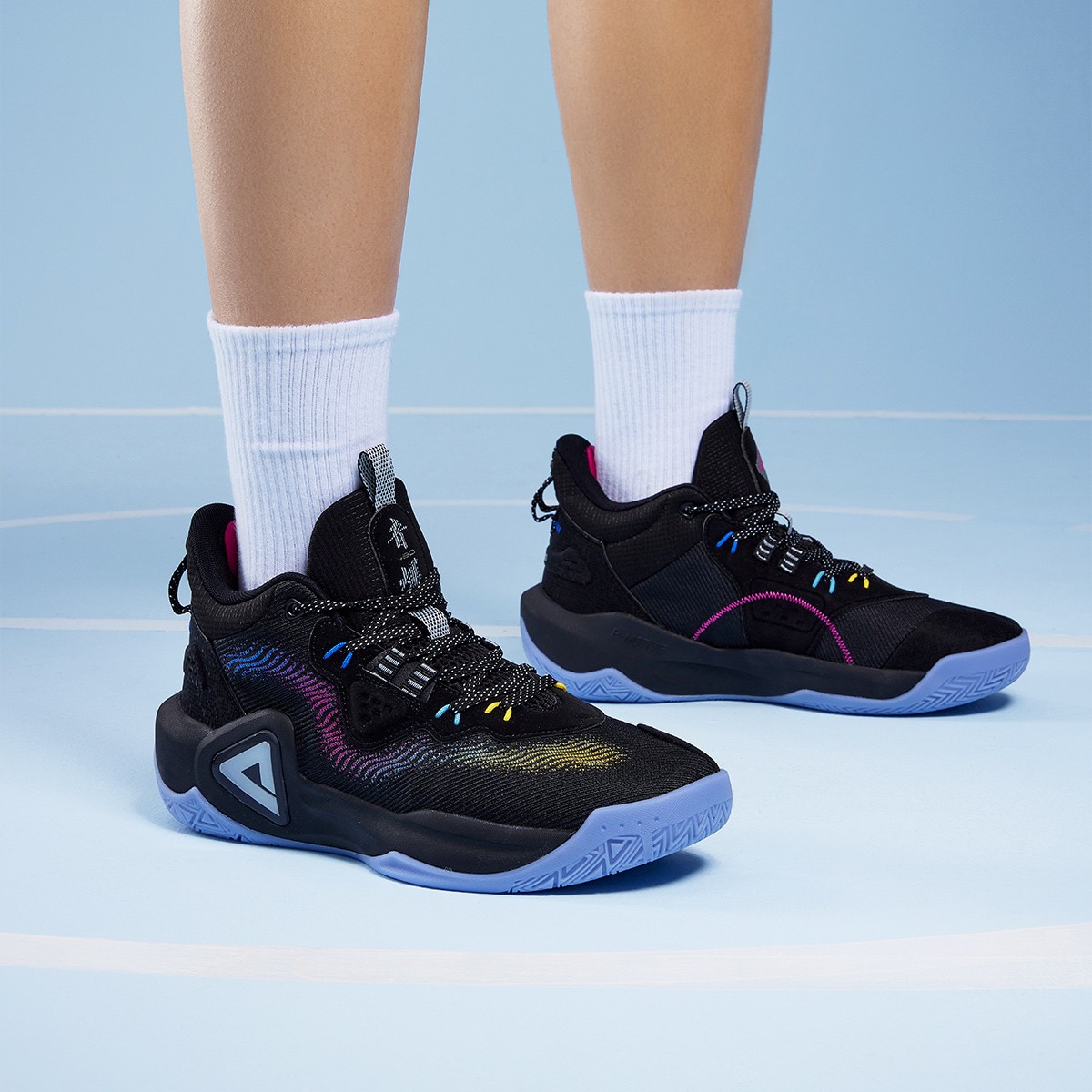 匹克音爆combat篮球鞋魔弹科技男鞋实战缓震回弹包裹耐磨运动鞋 红粉