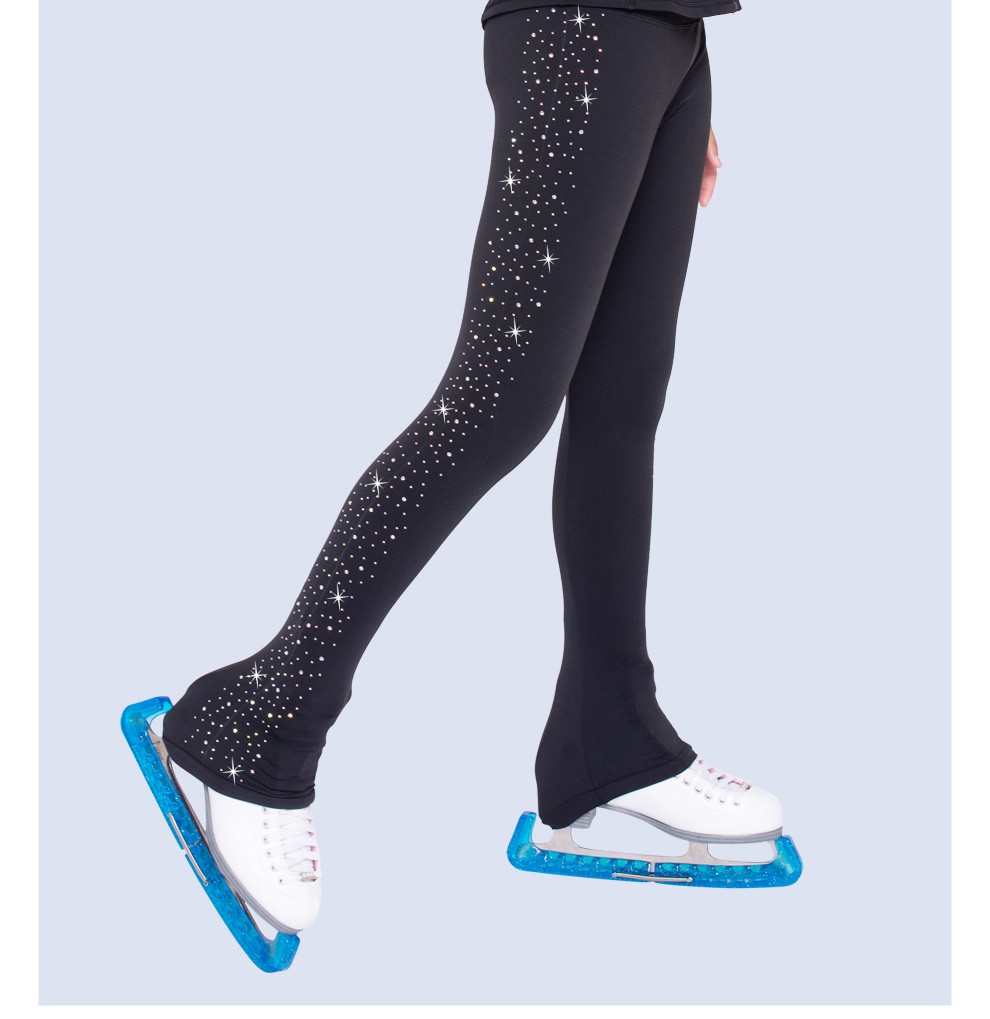 冰上运动花样滑冰训练服女童四季薄绒彩钻花样溜冰裤子儿童夏季训练服