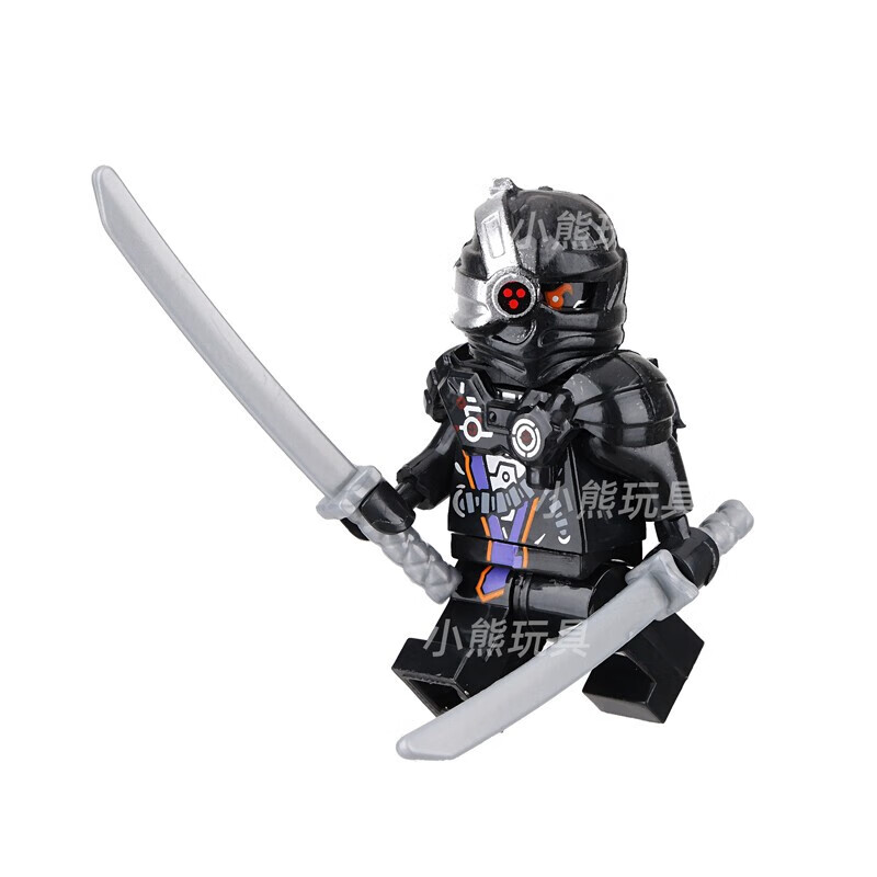 幻影忍者克普特将军反派e先生鬼面四手拼装积木机器人