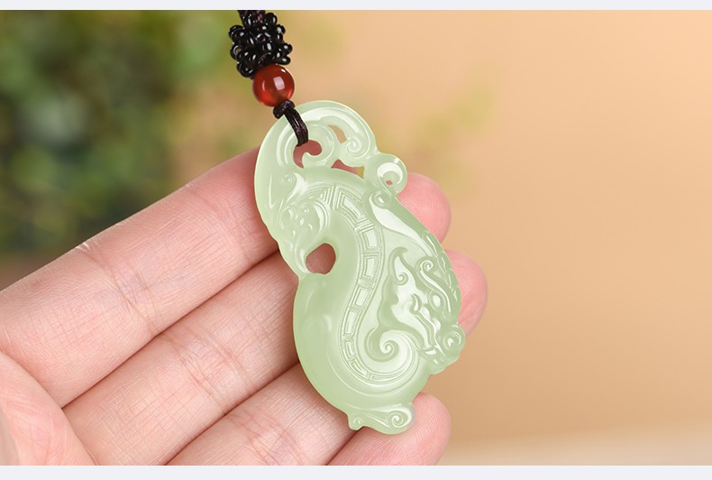 yunitongxing和田玉龙凤玉吊坠男女士款龙凤呈祥玉坠玉石玉挂坠玉饰